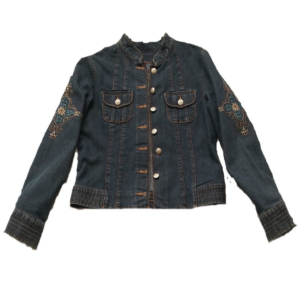 (FRENCH CUFF) WOMEN'S DENIM JACKET SIZE PS COLOR BLUE.